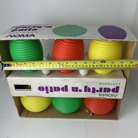 VTG Noma PARTY 'N PATIO LITES Blow Mold Lantern TIKI Lights String RV Camper 6 - Picture 6 of 6